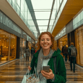 Vrouw in winkelcentrum deelt ervaring over cursus die controle geeft over blootstelling aan schadelijke stoffen.