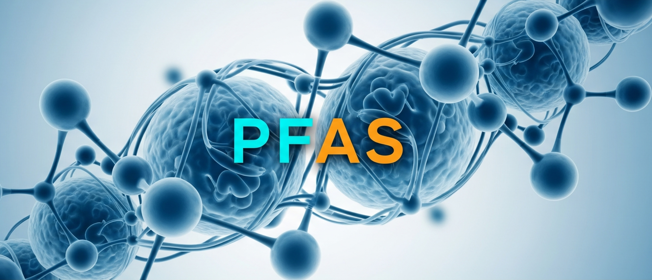 PFAS molecuulstructuur in 3D-weergave