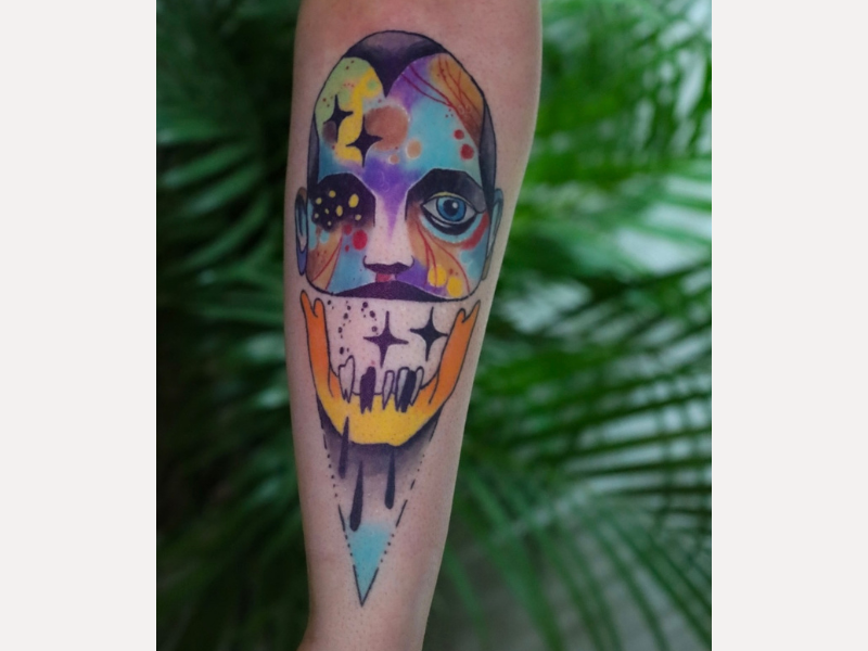 Kleurrijk portret Tattoo