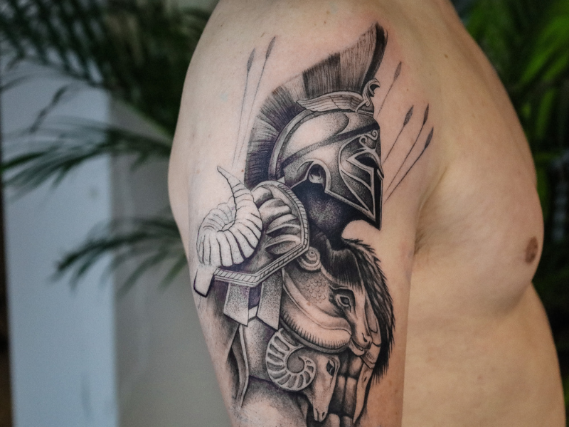 Realisme tattoo Genk Spartaan