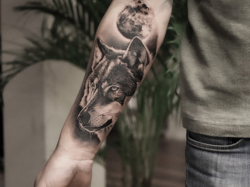 Realisme tattoo Genk wolf