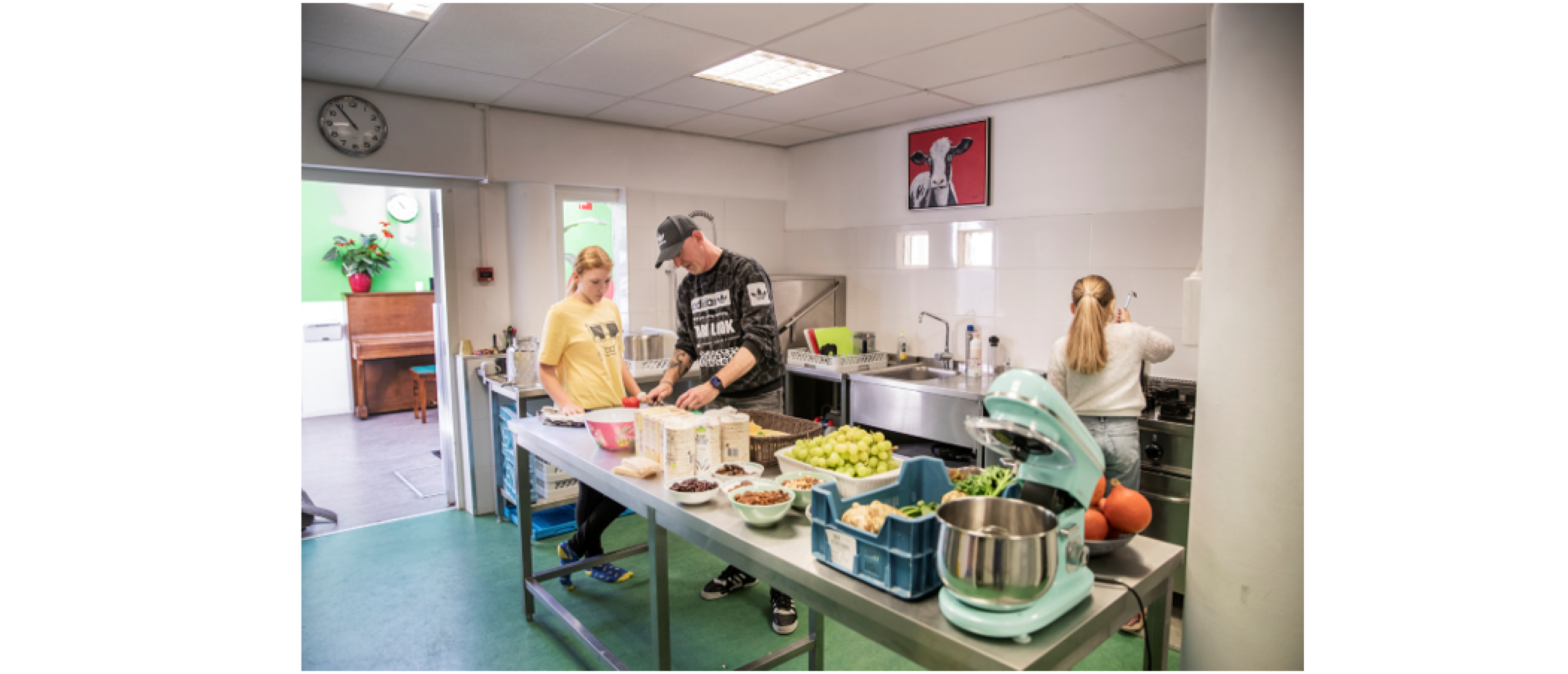 Studenten in de keuken