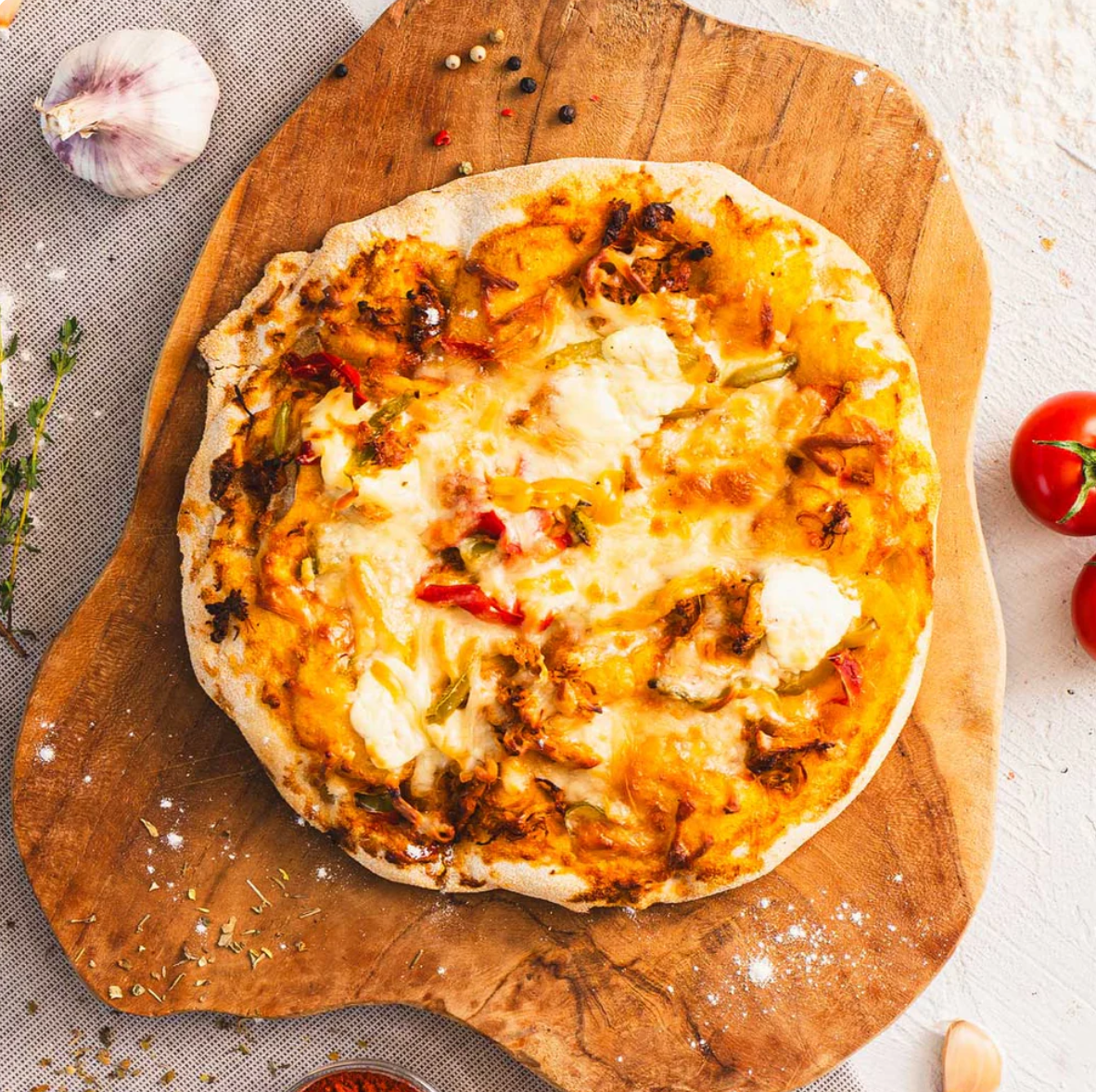 High protein snack SportMeals Pinsa Pulled Chicken