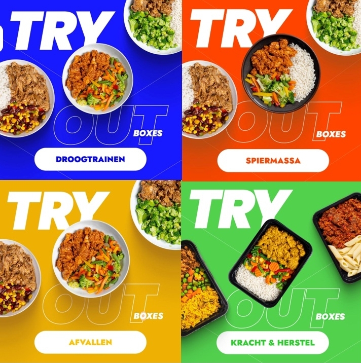 SportMeals try-out pakketten droogtrainen, spiermassa, afvallen en kracht & herstel