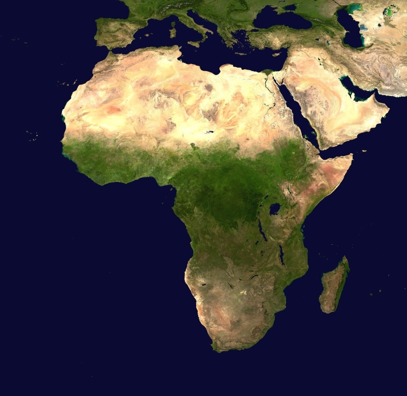 Afrika vanuit de ruimte vogeltrek