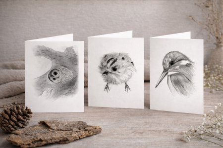 Mockup vogel ansichtkaarten IJsvogel, Bosuil, Goudhaantje Mockup vogel ansichtkaarten IJsvogel, Bosuil, Goudhaantje Vitamine V