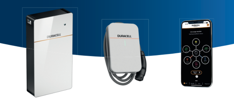 laadpaal en batterij Duracell combinatie laadpaal en batterij