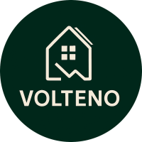 Volteno uit Houthalen, Limburg plaatst slimme thuisbatterijen en zonnepanelen. logo volteno