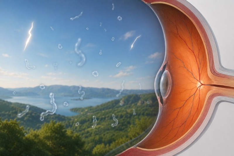 eye floaters Glasvochtloslating door gebrek aan collageen