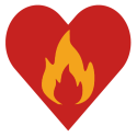 Hart met vlam uit logo Vonk van Ingvil