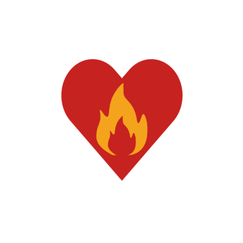 Hart met vlam uit logo Vonk van Ingvil