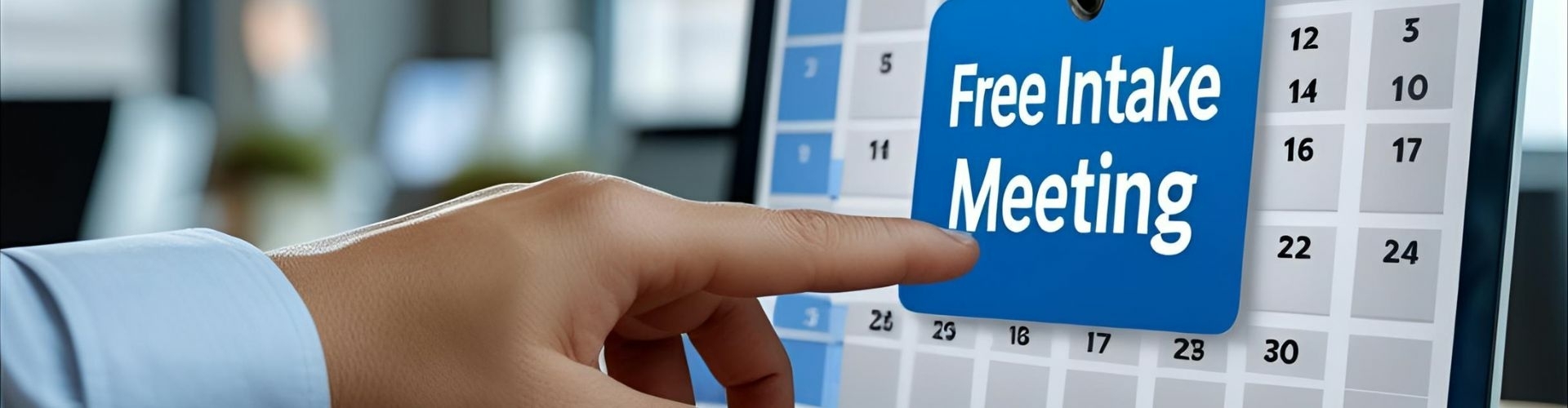 “Businessperson scheduling free intake meeting for metal production outsourcing project”