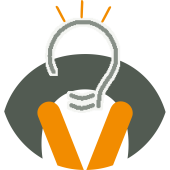 “Logo of Van Oirschot Product Bemiddeling featuring orange V, grey O, and lightbulb symbolizing smart production outsourcing”