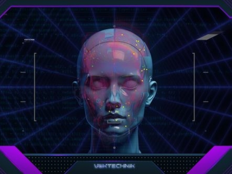 VoxTechnik robot designed in computer screen VoxTechnik robot who get designed on the computer