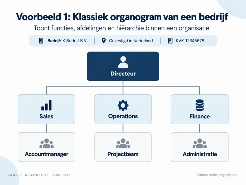 Klassiek organogra van een bedrijf Klassiek organogra van een bedrijf