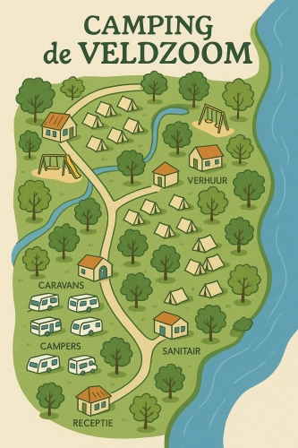 Plattegrond - Camping de Veldzoom - Voorbeeld Website voor Horeca