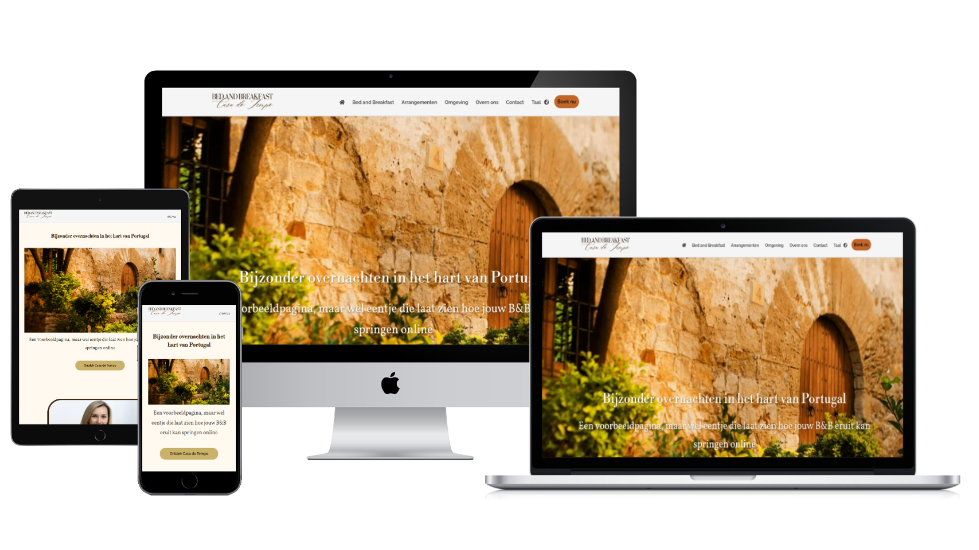 Voorbeeld website Bed and Breakfast - Website voor Horeca