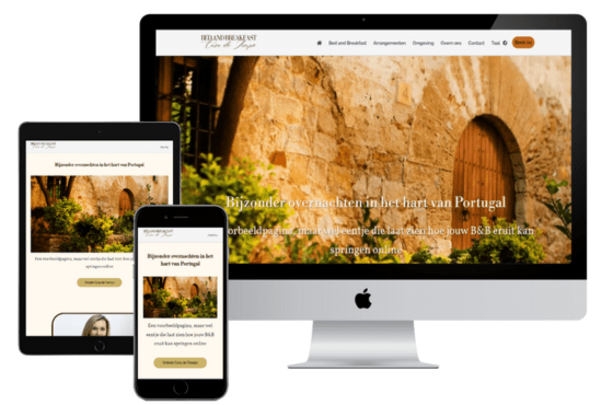 Website voor Horeca - Project - Voorbeeld - Bed and Breakfast - Casa do Tempo