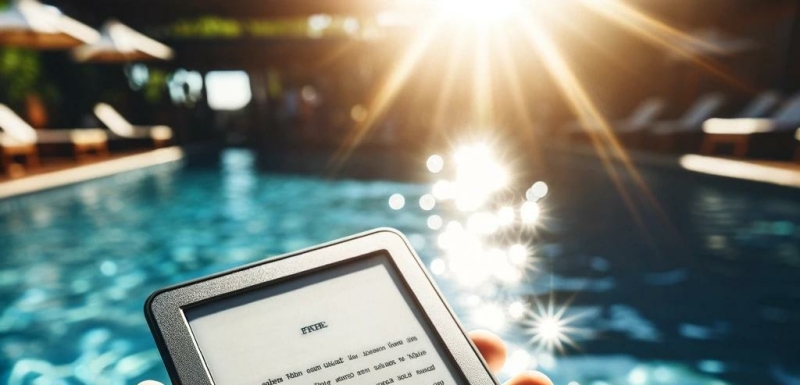 beste-e-reader-voor-op-reis-zwembad-zon