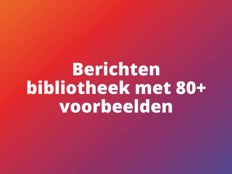 Community berichten bibliotheek