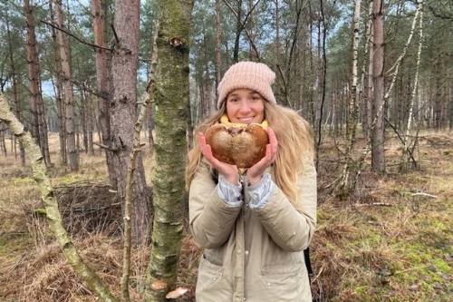 de wilde school winter berkenzwam wildplukken linda