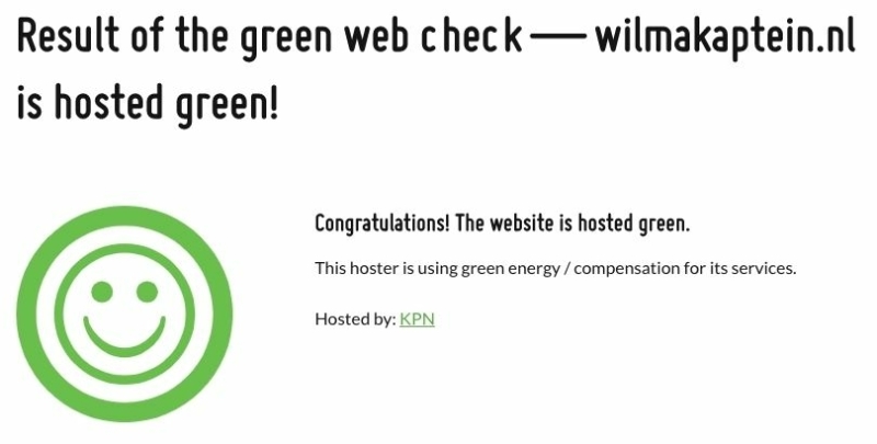 Mijn website heeft groene hosting