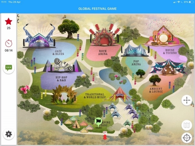 De plattegrond van Global Festival Game