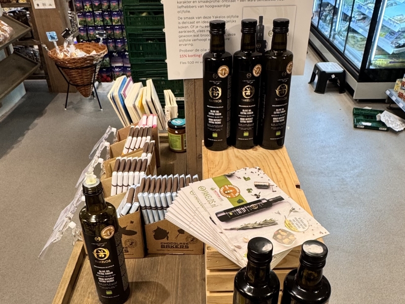 yakelos promotie kar olijfolie proeverij met Bijbio culemborg winkel