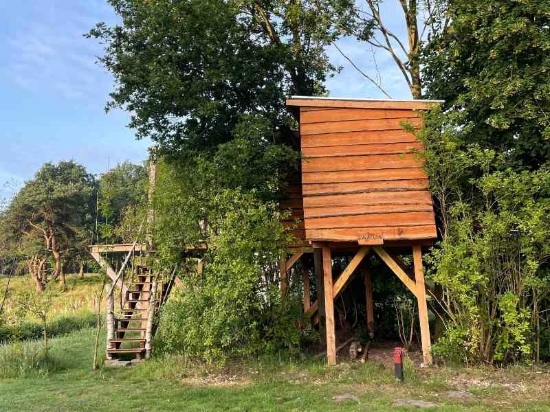 Buitenyoga retreat in de Drentse natuur boomhut