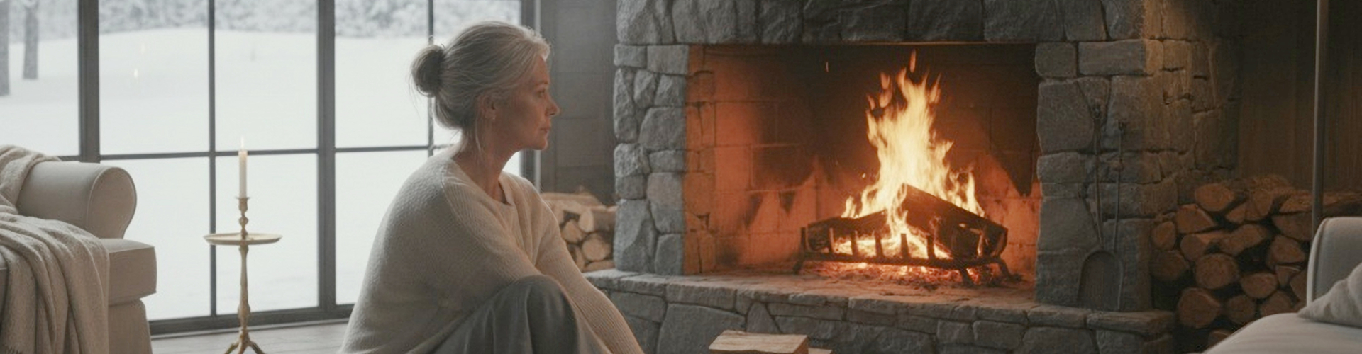 vrouw yoga bij winters landschap