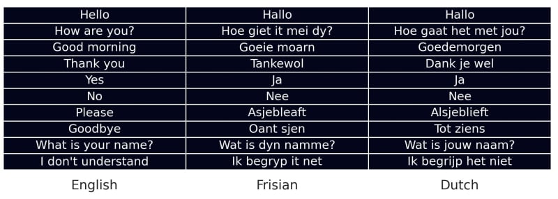 Learning the Frysian language