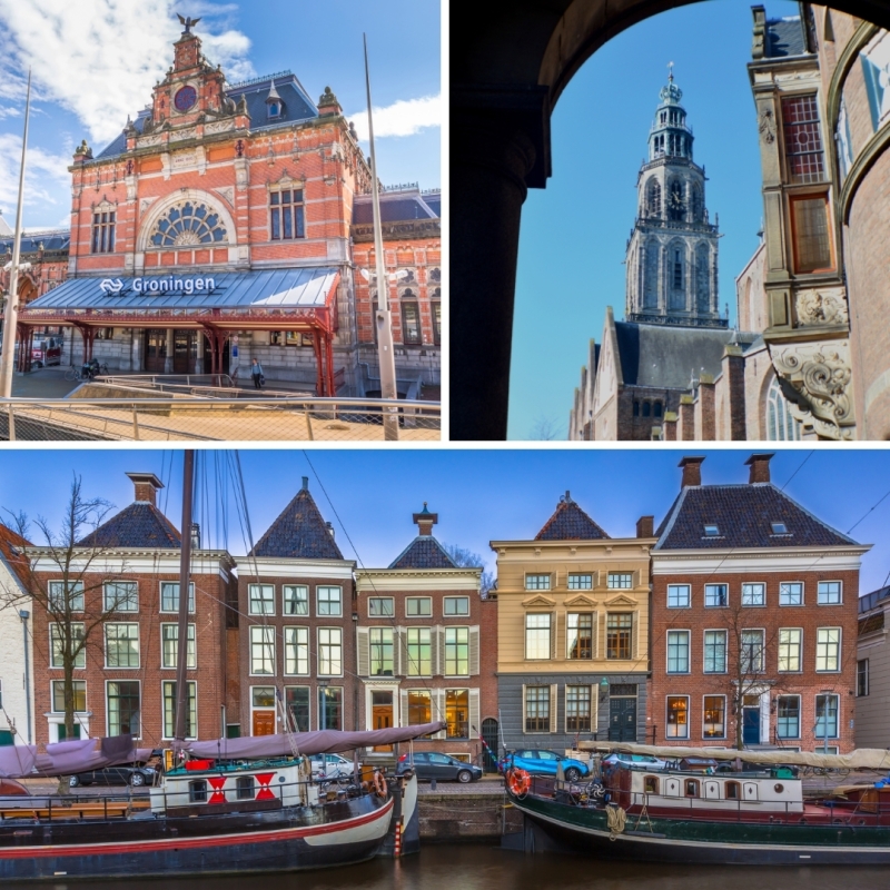 Groningen station, Martini tower and canal