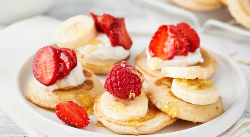 Poffertjes with strawberry and whipcream