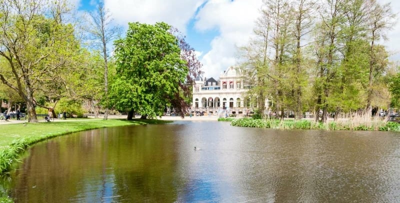 Pond in the famous Amsterdam Vondelpark