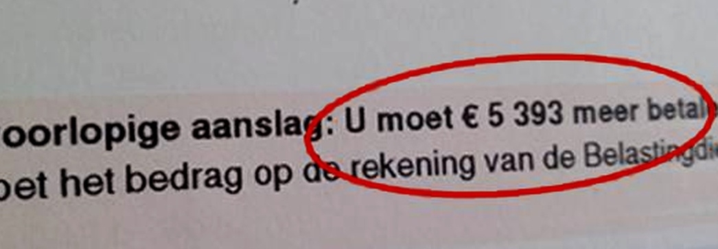 Onverwachte inkomstenbelastingaanslag door verkeerde aftrekposten en aannames Voorlopige aanslag inkomstenbelasting met een naheffing van 5.393 euro voor een zzp'er