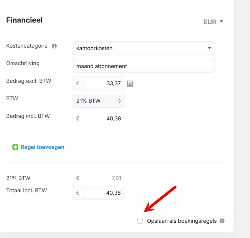 Wefact review - boekingsregels instellen - een vinkje Wefact review - boekingsregels instellen - een vinkje
