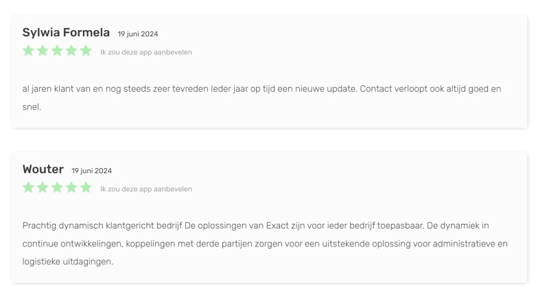 Exact Online voor MKB - webshops reviews