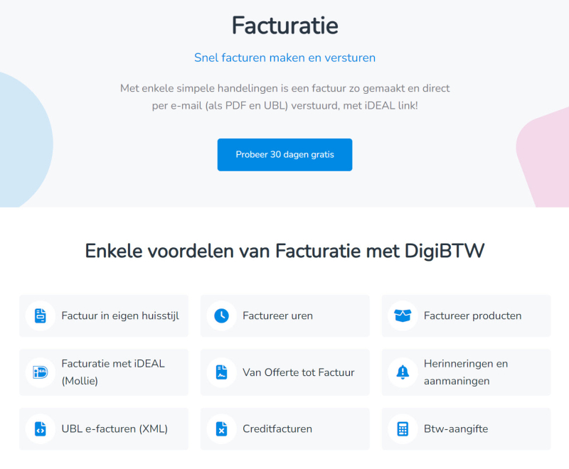 Gratis facturen maken met DigiBTW