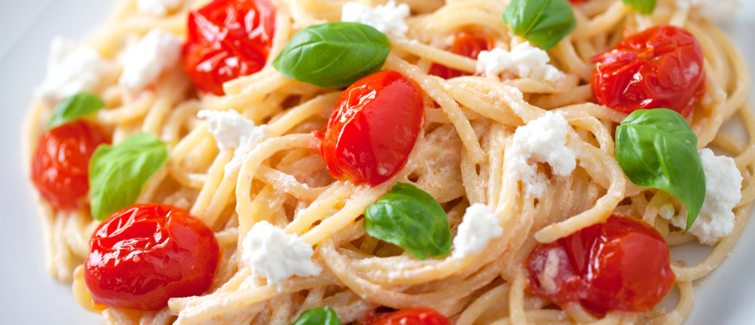 Volkoren spaghetti met gebakken ricotta