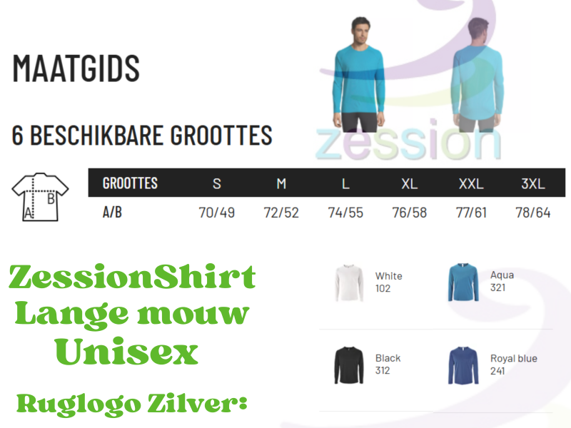 Zessionshirt unisex lange mouw