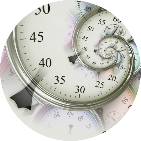 Afbeelding met spiraal horloge en cijfers