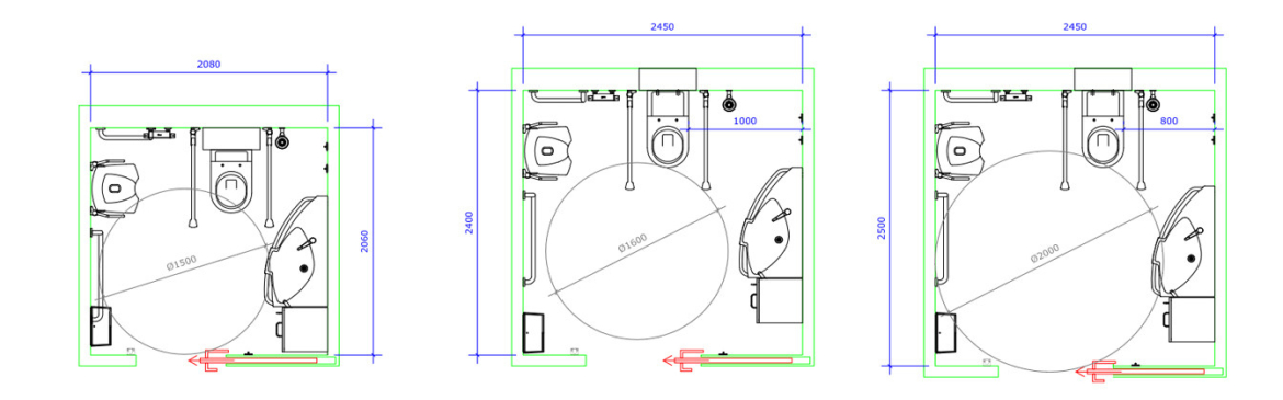 Draaicirkel rolstoel badkamer Draaicirkel rolstoel badkamer
