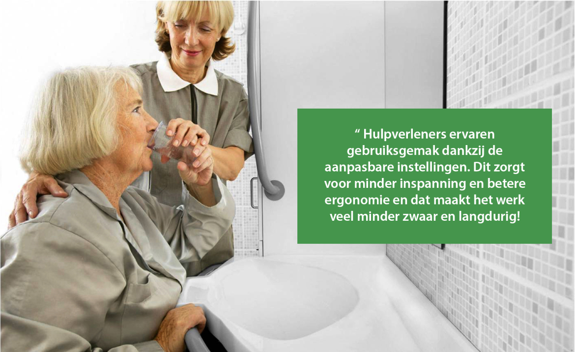 Het wassen van een cliënt een stuk lichter voor de hulpverlener