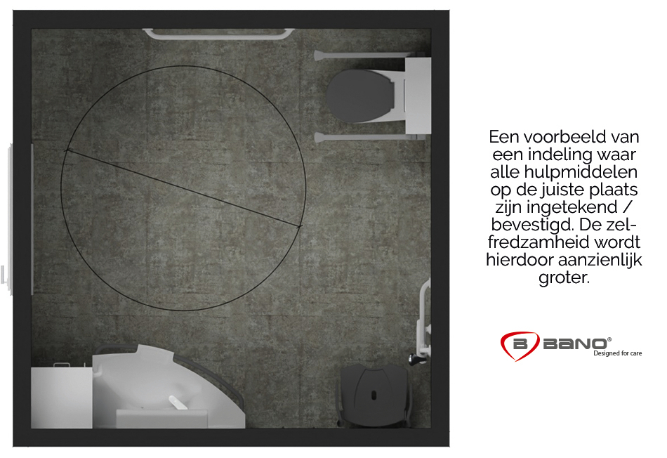 Juiste indeling hulpmiddelen badkamer