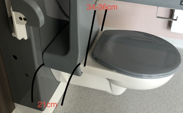 Rugsteun zorgtoilet afmetingen