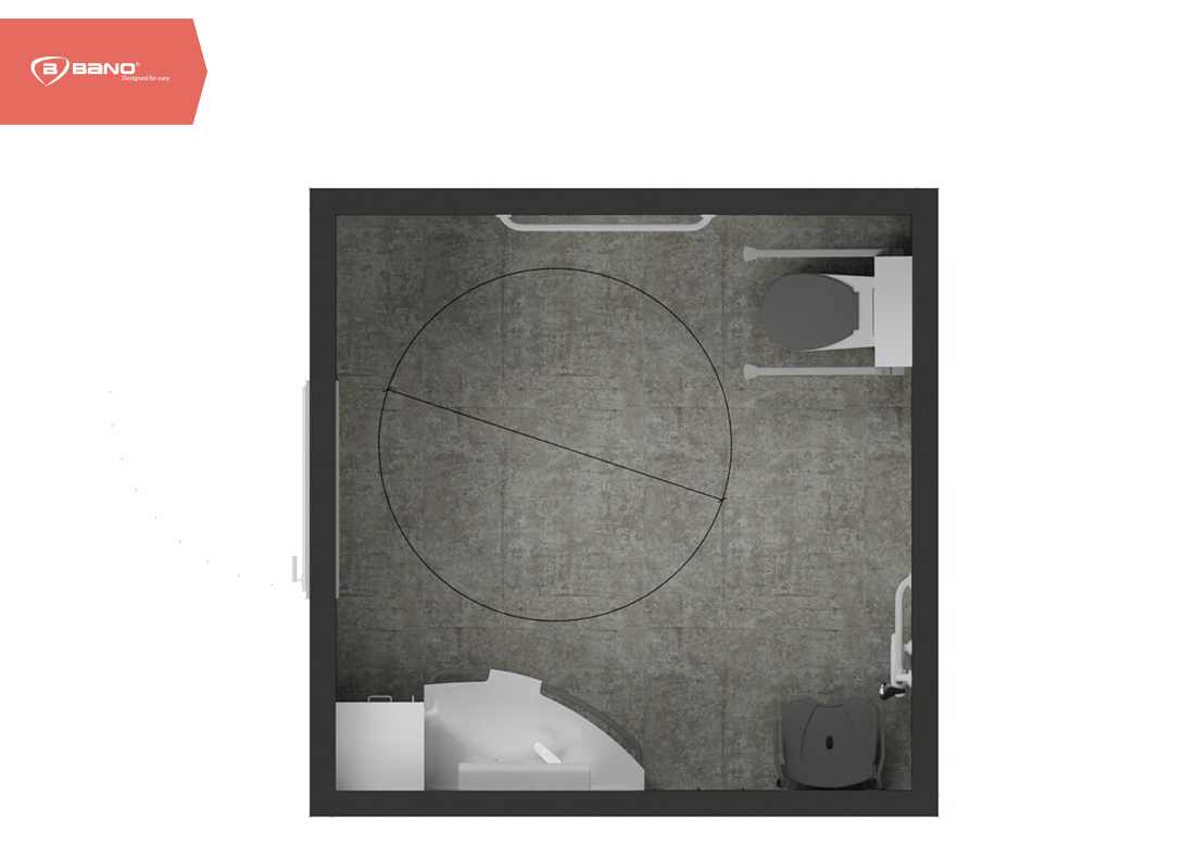 Senioren badkamer in 6 stappen - vrijblijvende indelingstekening Senioren badkamer in 6 stappen - vrijblijvende indelingstekening