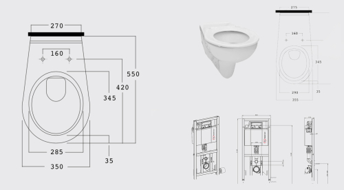Seniorentoilet afmetingen (Bano Benelux)