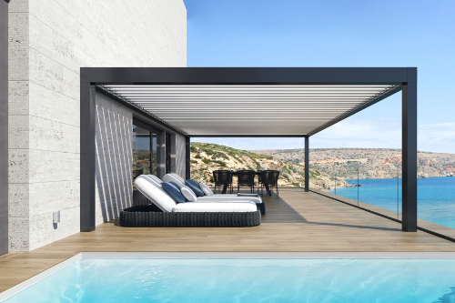 luxe pergola met lamellendak van zsm zonwering in gorinchem