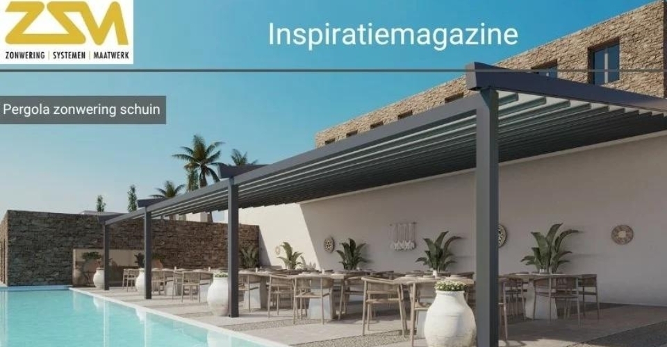 Pergola zonwering schuin inspiratiemagazine zsm zonwering