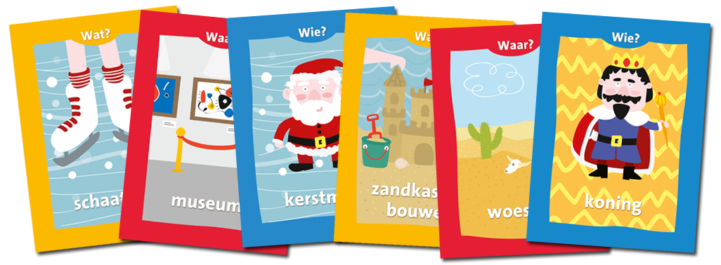 Kaartjes uit spel Wie, Wat, Waar Wie, Wat, Waar | het leukste spel voor in de dramales